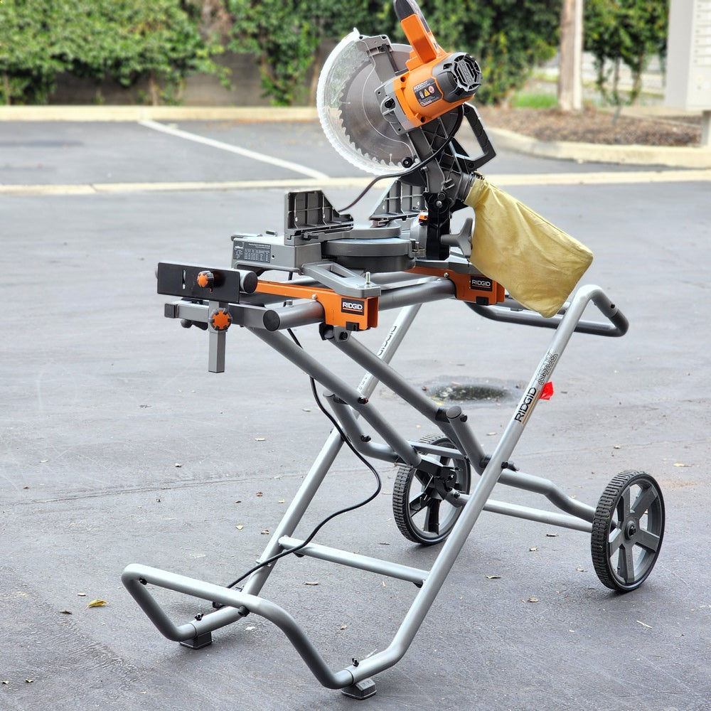 15 Amp 10 in. Corded Dual Bevel Miter Saw with LED Cut Line Indicator with Stand (R4113) 15 Amp 10 in. Corded Dual Bevel Miter Saw with LED Cut Line Indicator with Stand (R4113)